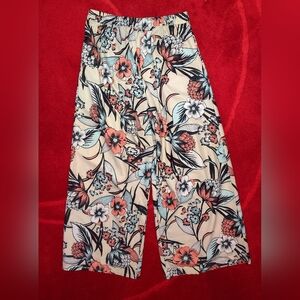 Floral Wide-Leg Pants Sz L 42